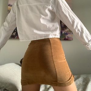 Brown Brandy Melville Double-Slit Skirt